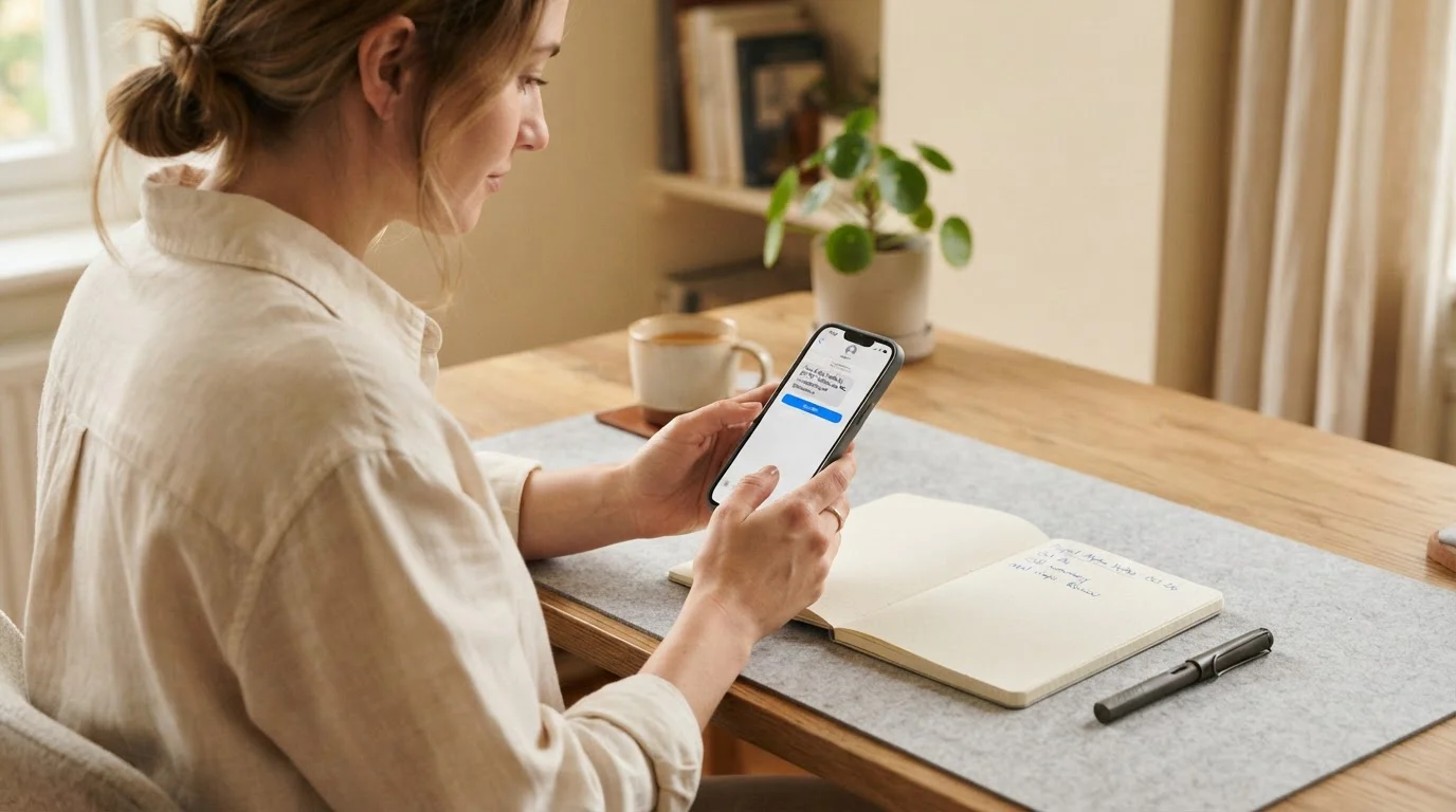 Osoba se smartphonem posílá potvrzující SMS zprávu s ověřovacím kódem pro vklad do online kasina